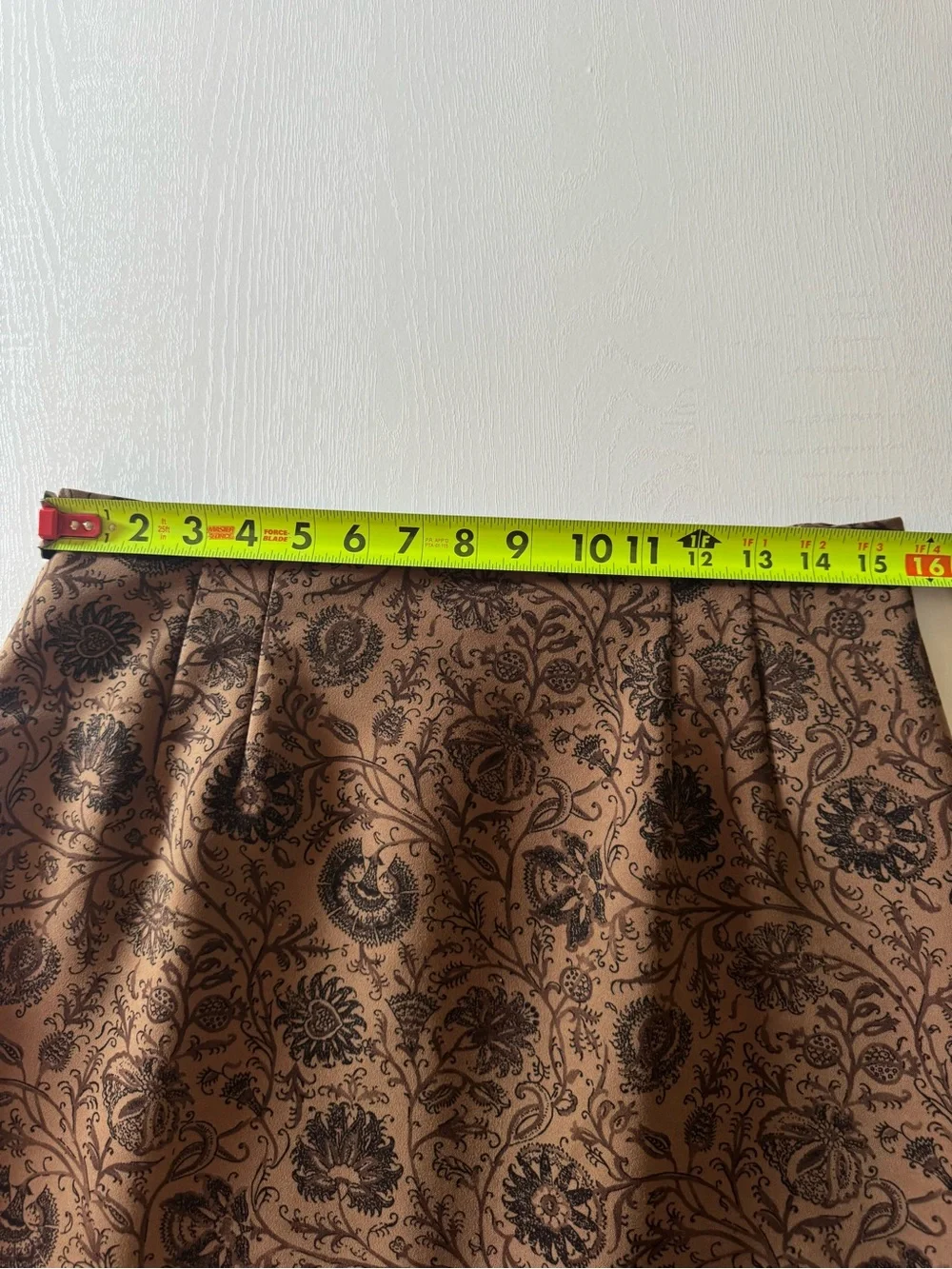 Vintage Briggs New York Brown Printed Pencil Skirt with Dark Border
